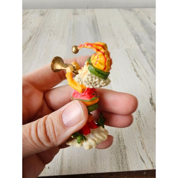 Enesco snapper trumpet elf North Pole village vintage figurine 1989 Xmas decor - Picture 4 of 9